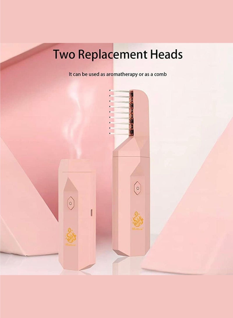 Bukhoor 2-in-1 Electric Bakhoor Incense Burner Hair Comb Diffuser USB Rechargeable Arabic Aroma – White - Image 3